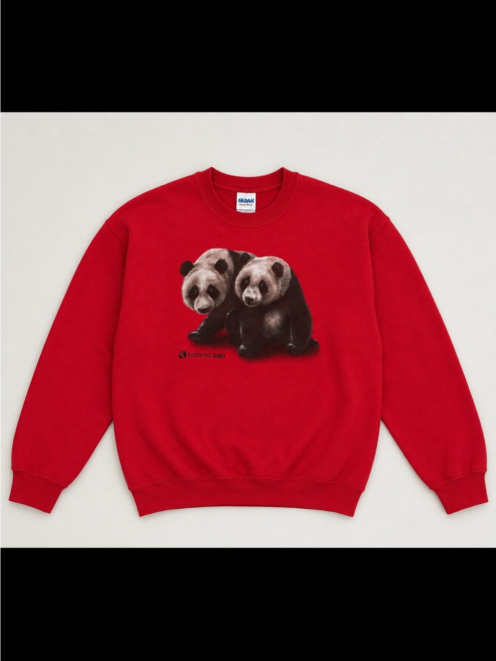 Toronto Zoo Panda Graphic Sweatshirt Red Gildan Heavy Blend XL Animal Crewneck